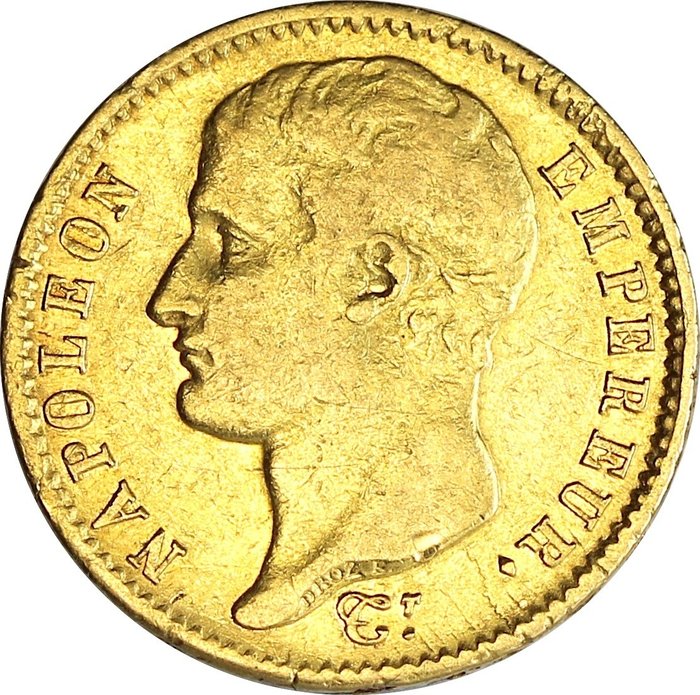 Italien. Napoléon I. (1804-1814). 20 Francs 1807 - Zecca Torino, Rarissima, solo 2 539 pezzi coniati! Cod A239