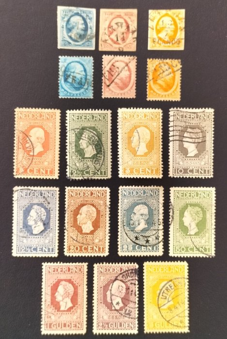 Paesi Bassi 1852/1913 - King Willem III and Independence - NVPH 1/3, 4/6, 90/100