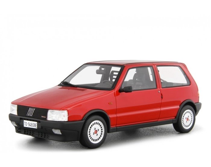 Laudoracing - 1:18 - Fiat Uno Turbo mk1 - 1985 - Rood - Limitiert auf 350 Stück