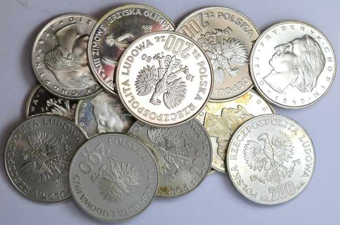 Polen. 50 & 200 Zlotych 1972-1980, 13 Coins