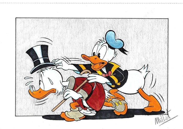 Millet - Donald Duck entering Scrooge's office