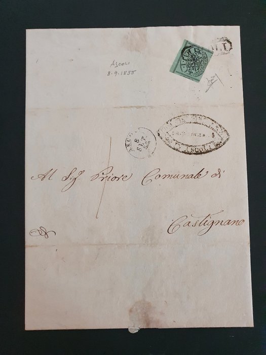 Italian Ancient States - Papal State 1847/1866 - Set of 14 letters and 4 pre-philatelic letters. With pairs and rare cancellations. Signed by experts