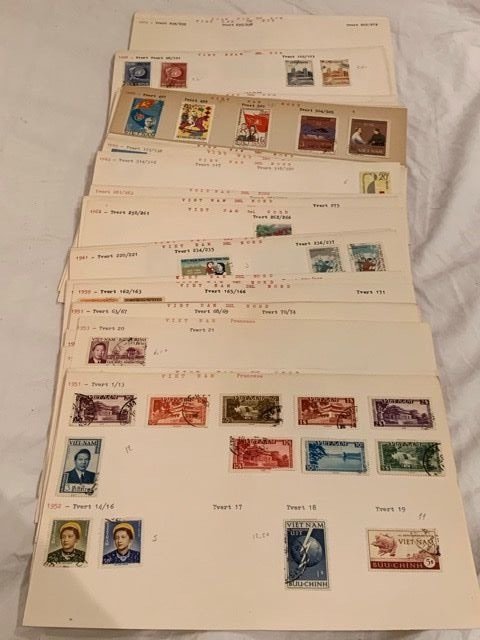 Vietnam 1945/1980 - Vietnam collection on more than 70 homemade old cards