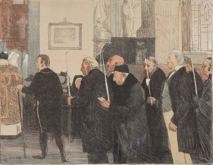 Lucien Simon (1861-1945) - Les Marguilliers (2) - 石版畫 (1)