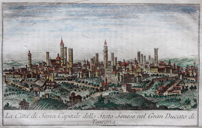Italia, Toscana, Siena; T. Salmon - La Città di Siena Capitale dello Stato Senese nel Gran Ducato di Toscana - 1721-1750