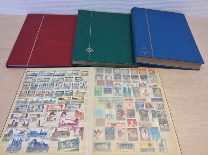 Belgien 1960/2006 - Batch in various periods in 4 stock book sets, sheetlets, bulk