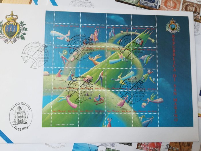San Marino 1980/2002 - Collection of first day covers with stamps and souvenir sheets