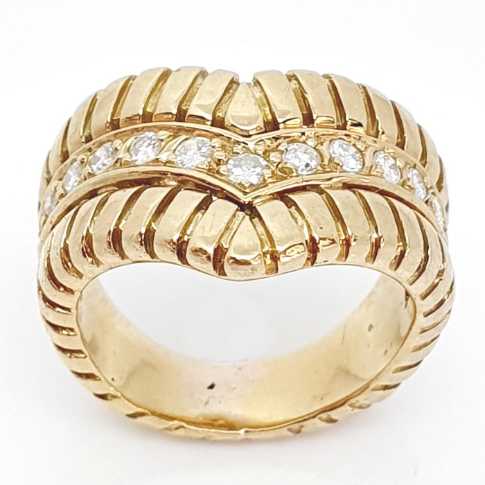 18 kt Gelbgold - Ring - 0.39 ct Diamant