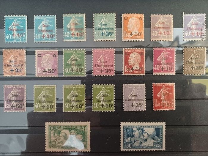 Frankreich 1927/1931 - ‘Caisse d’Amortissement’ series complete from N°246 to N°277, Mint** and Mint*, MNH, cancelled, - Yvert