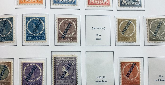 Azië - Collectie Nederlands-Indië met Back of the book: dienst en portzegels