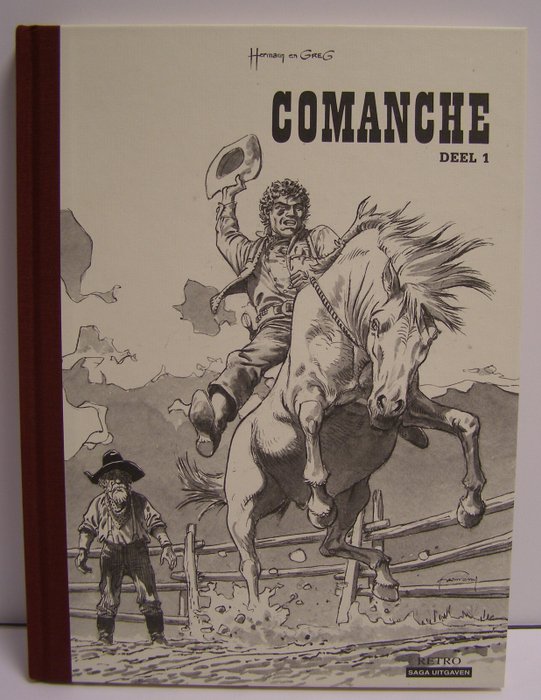 Comanche - Retro uitgave deel 1 + originele tekening - hc met linnen rug - Eerste druk - (2007)