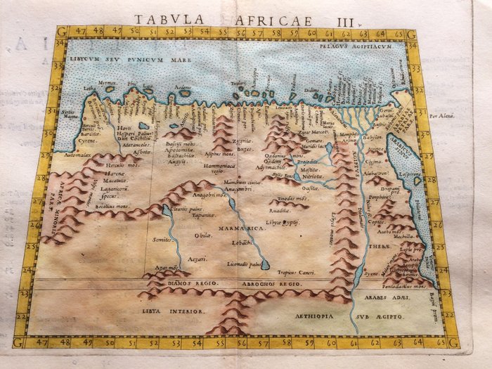 Africa, Egypte, Nijl, Libië; Ptolemy / Ruscelli / Ziletti - TABVLA AFRICAE III - 1564