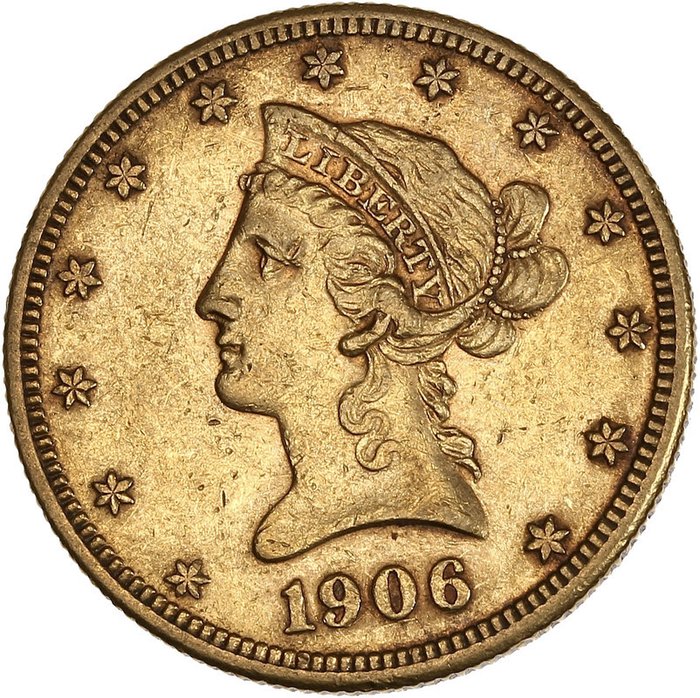 Stati Uniti. 10 Dollars 1906 Coronet Head