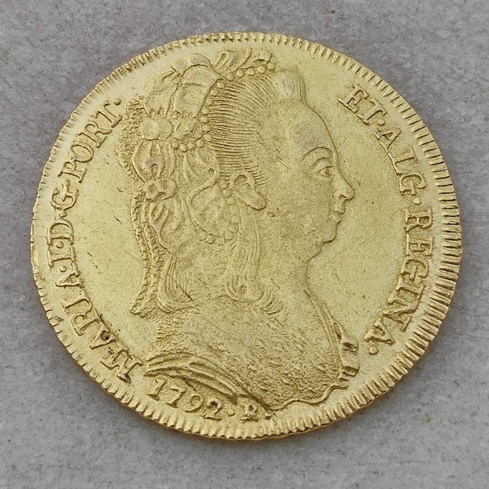 Brazilië (Koloniaal). D. Maria I (1786-1799). Peça (6.400 Reis) 1792 R - Rio de Janeiro