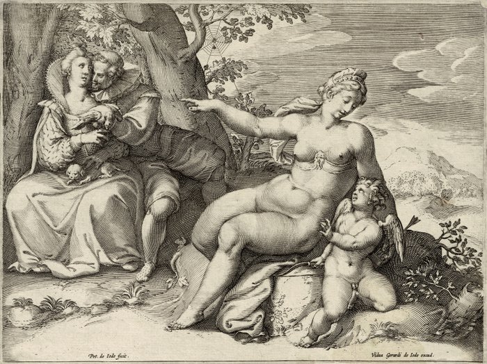 Pieter de Jode I (1573-1634) - The senses: Tactus, First state