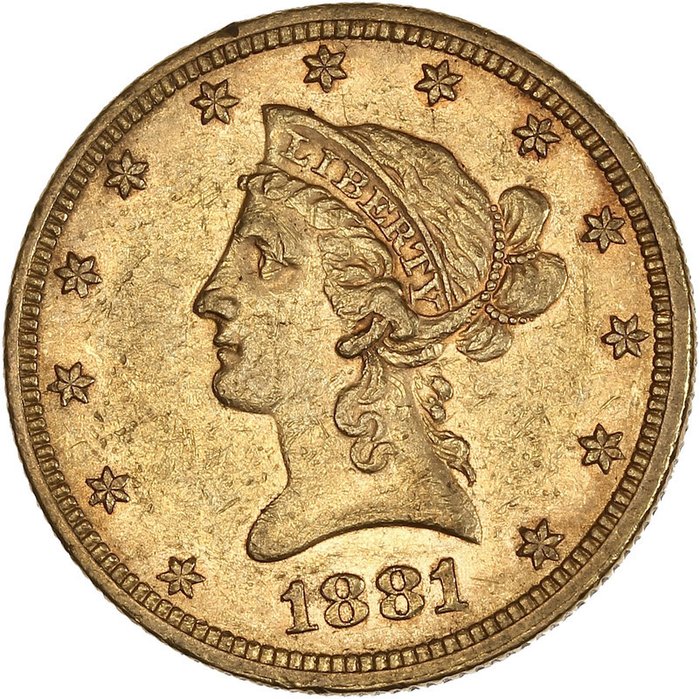 Verenigde Staten. 10 Dollars 1881 Coronet Head