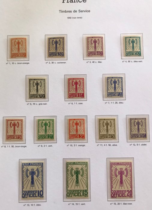 France 1943 - Stamps in mint condition, postal freshness, VVF