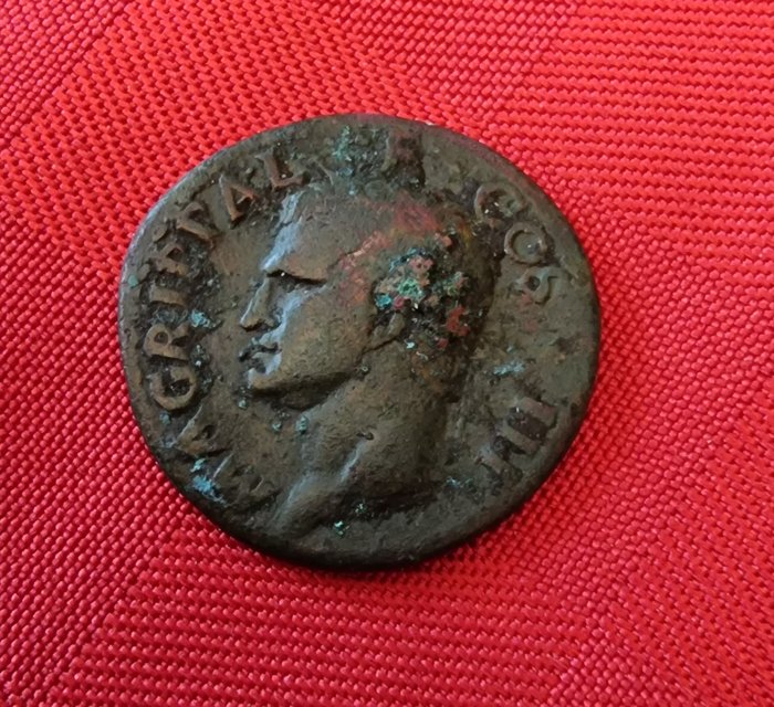 Roman Empire. Agrippa (64/3-12 BC). Æ As,  Rome, under Gaius (Caligula) AD 37-41 - Neptune