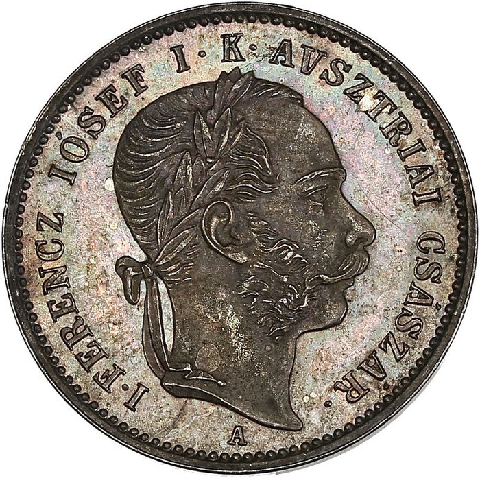 Autriche. Franz Joseph I. (1848-1916). Silbermedaille 1876, auf die Krönung. Prachtexemplar. Herrliche Patina. ERHALTUNG.