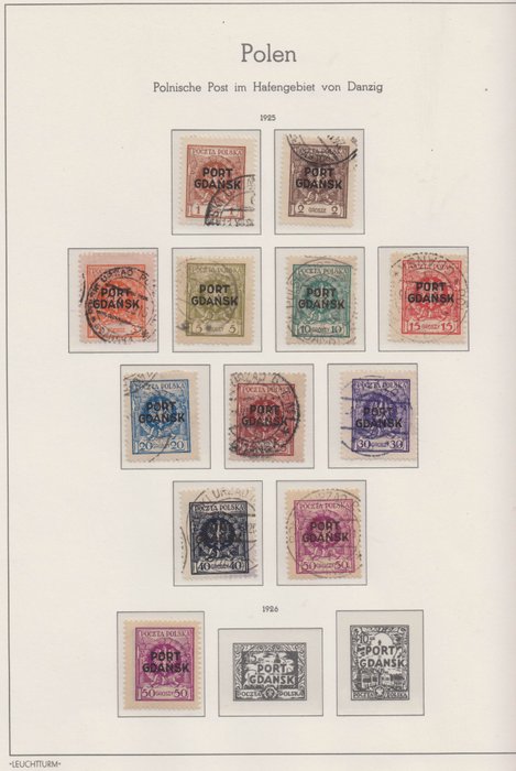 Haven Gdansk 1925/1929 - Collection of 34 stamps