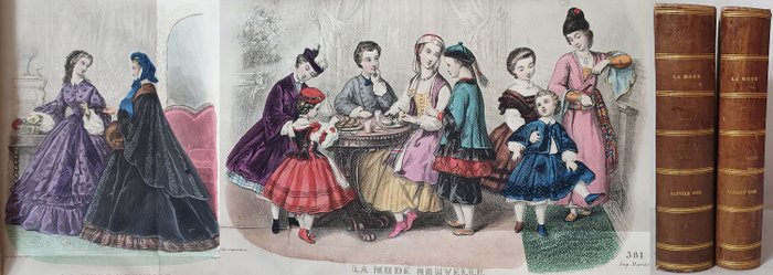 Anonym - La mode nouvelle [with 28 handcoloured gravures] - 1862