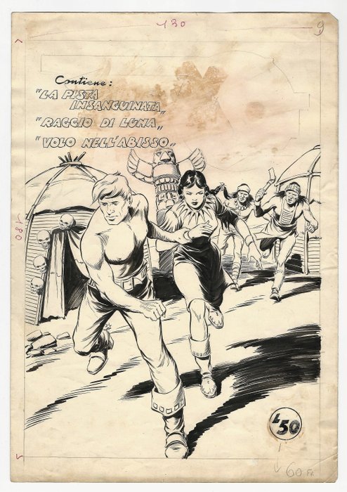 Avventure del West #9 - Galep - cover originale - Lose Seiten - Unikat - (1954)
