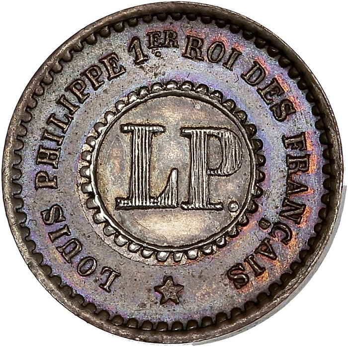 Frankrijk. Louis Philippe I (1830-1848). Décime essai bi metalique 1847-A, Paris.