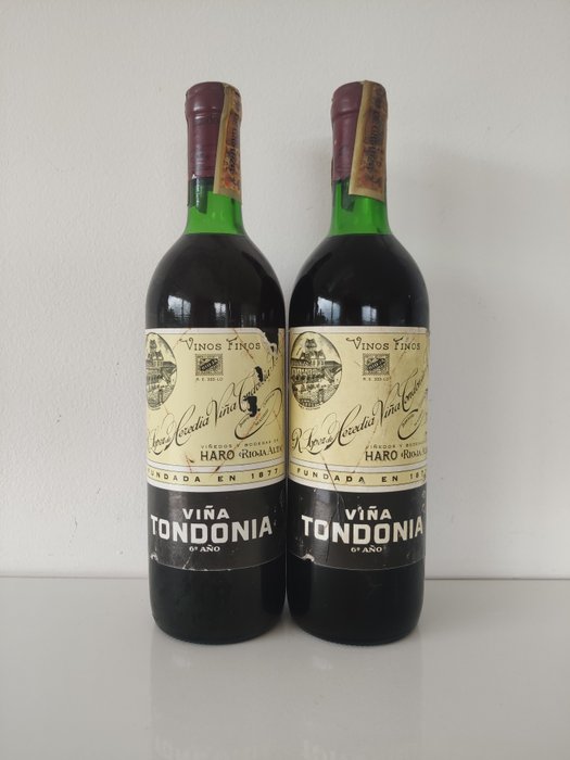 NV Viña Tondonia 6º Año bottled in 1977, R. López de Heredia - Rioja Reserva - 2 Bottiglie (0,75 L)