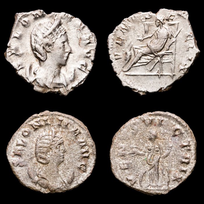 Roman Empire. Salonina (Augusta, AD 254-268). Lot comprising two Antoninianus,  VENVS VICTRIX and VENVS FELIX from Colonia Claudia Ara Agrippinensium.