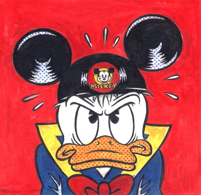 Donald Duck Inspired By Roy Lichtenstein POP ART - Fine Art Giclée - Tony Fernandez Signed - Erstausgabe
