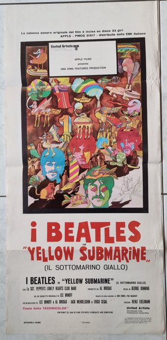 Beatles - Yellow Submarine Poster (Designed by Heinz Edelmann) - Affiche original première édition - Premier pressage - 1968/1968