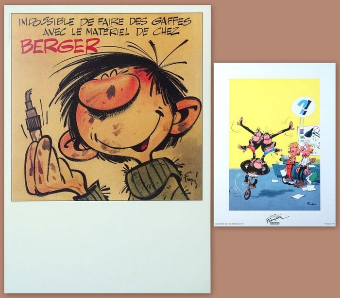 Franquin, André - 2 Offset Print - Spirou et Fantasio / Gaston