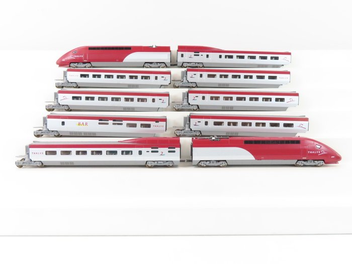 Kato N - K10910 - Elektrische locomotief, Passagiersrijtuigen set, Treinstel - 10-delige set TGV Thalys PBKA - SNCF