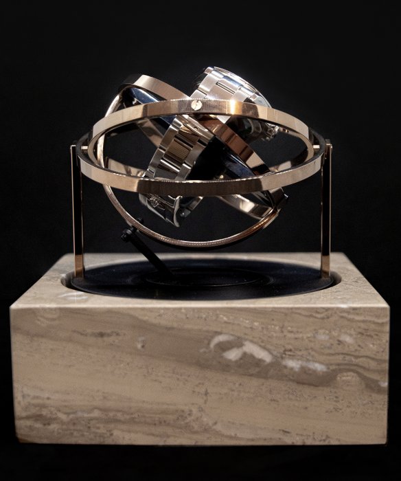Elbrus Horology – Limited Edition xxx/287 – Rose Gold/Brown Marble – Tourbillon/Gyro/Orbit Watch