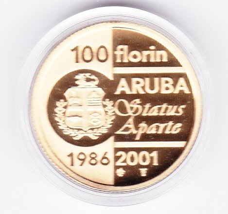 Aruba (Niederländische Karibik). 100 Florin 2001 "Status Aparte"