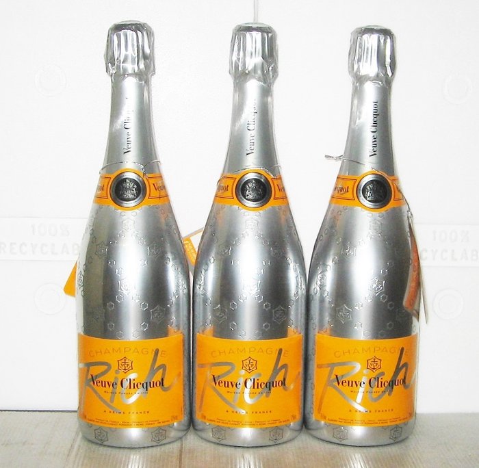 Veuve Clicquot, Rich - Champagne Brut - 3 Flaskor (0,75L)