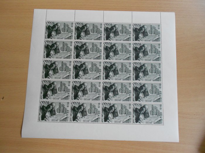 Belgique 1941 - Sheetlet of the 567 with variety "Cloud", appears on stamp 10 - OBP F 567