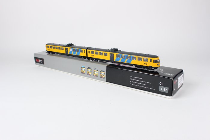 Artitec H0 - 20.211.03 - Convoi - DE2 179 jaune avec des travaux publicitaires, pariez sur les lignes dans le Limbourg - NS