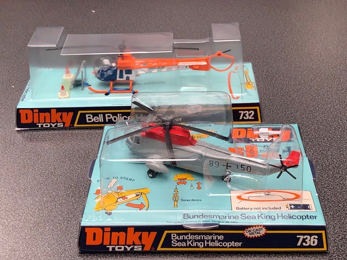 Dinky Toys - Bell Police Helicopter & Bundesmarine Sea King Helicopter - n. 732 e n. 736