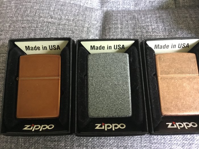 Zippo - Zippo set van 3 zippos in verschillende uitvoeringen - Accendino