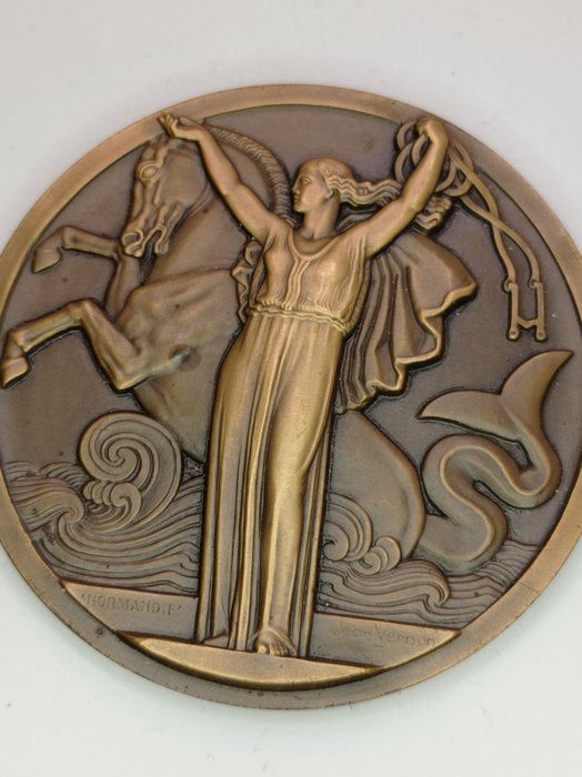 France. Art Deco medal Normandië 1935 - Jean Vernon