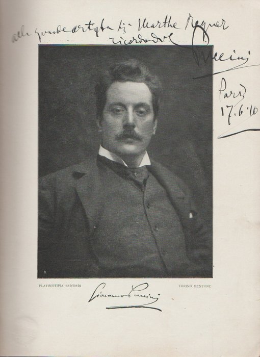Giacomo Puccini - Partition "La Bohème" dédicacée  autographe - 1910
