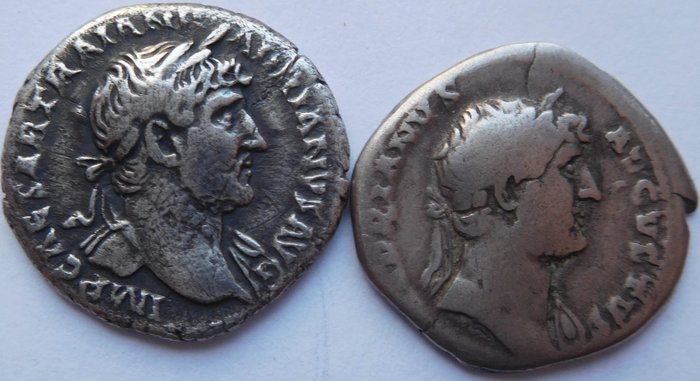 Roman Empire. Hadrian (AD 117-138). Lot of 2 AR Denarii,  Rome - Hadrian-Fortuna and Concordia