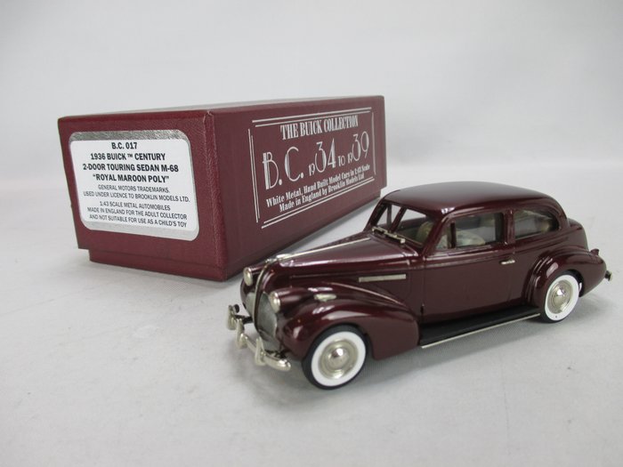 Brooklin - 1:43 - B.C. 0017 - 1936 Buick Century 2deurse Touring Sedan in nieuwstaat en ovp