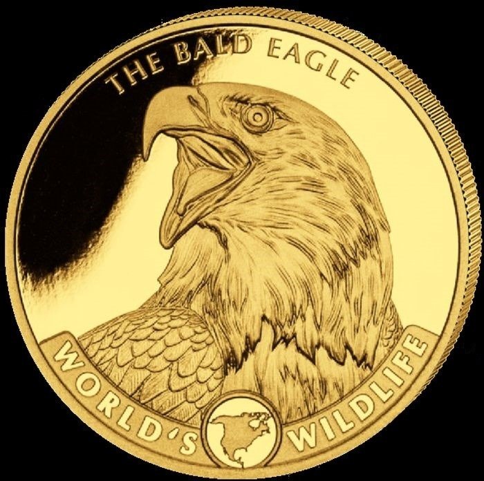 Congo. 10 Francs 2021 'The Bald Eagle - World's Wildlife' - with original capsule