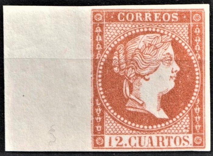 Spanje 1855 - Spain 1855 - Unissued Isabella II stamp - Edifil NE1