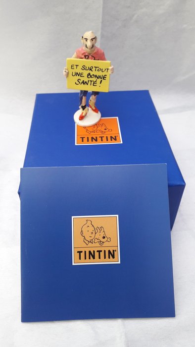 Tintin - Figurine Moulinsart 46502 - Carte de Voeux 1972 - Rastapopoulos - "Et surtout une bonne santé !" - (2017)