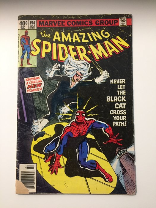 Amazing Spider-Man - 194 Newsstand edition Lower to Mid Grade 1st appearance Black Cat - Agrafé - EO - (1979)