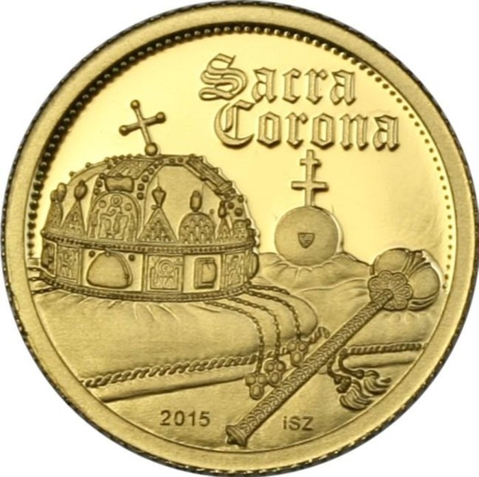 Cook Islands. Elizabeth II. 1 Dollar 2015 IRB 'Sacra Corona' - with a Certificate of Authenticity - rare
