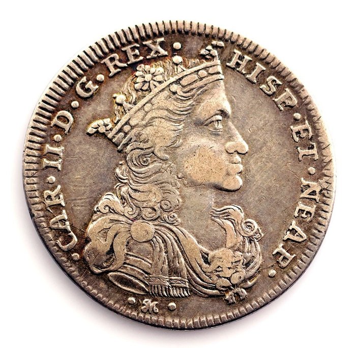 Imperio Español - Napoles. Carlos II (1665-1700). 1/2 Ducado - 1693 - Nápoles - Escasa
